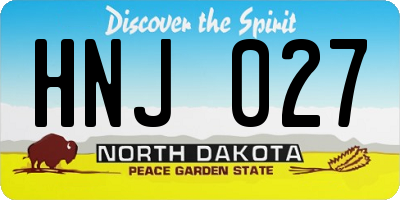 ND license plate HNJ027