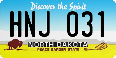 ND license plate HNJ031