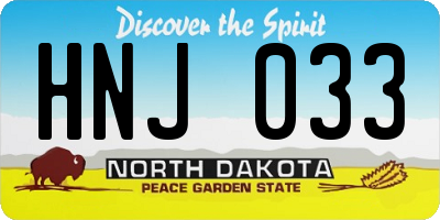 ND license plate HNJ033