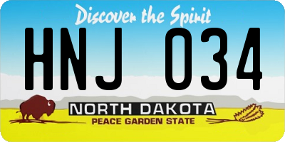 ND license plate HNJ034