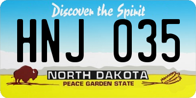ND license plate HNJ035