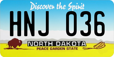 ND license plate HNJ036
