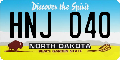ND license plate HNJ040