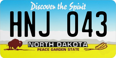 ND license plate HNJ043