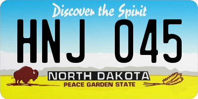 ND license plate HNJ045