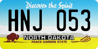 ND license plate HNJ053