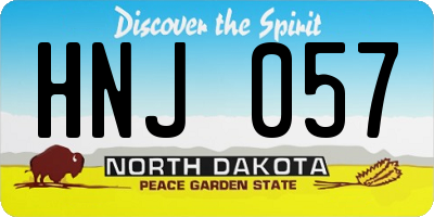 ND license plate HNJ057