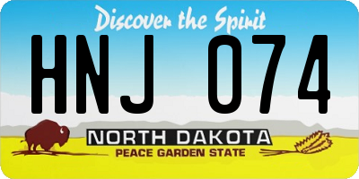 ND license plate HNJ074