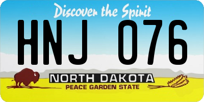 ND license plate HNJ076