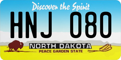 ND license plate HNJ080