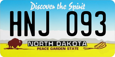 ND license plate HNJ093
