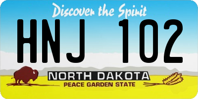 ND license plate HNJ102