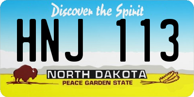 ND license plate HNJ113