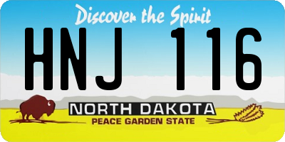 ND license plate HNJ116