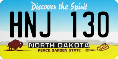 ND license plate HNJ130