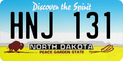 ND license plate HNJ131