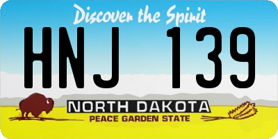 ND license plate HNJ139