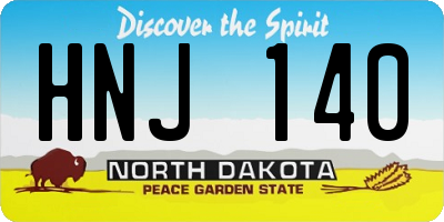 ND license plate HNJ140