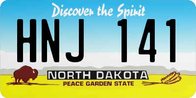 ND license plate HNJ141