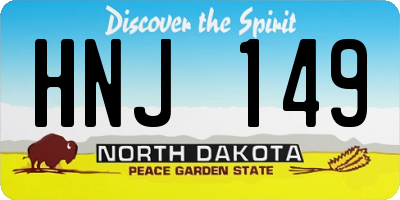 ND license plate HNJ149