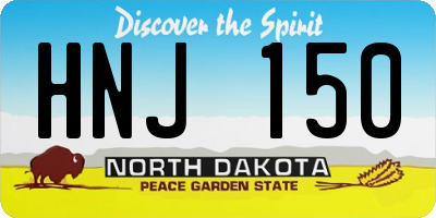 ND license plate HNJ150