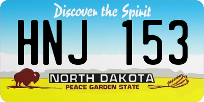 ND license plate HNJ153