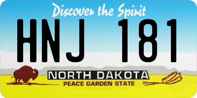 ND license plate HNJ181
