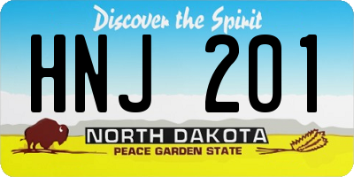 ND license plate HNJ201