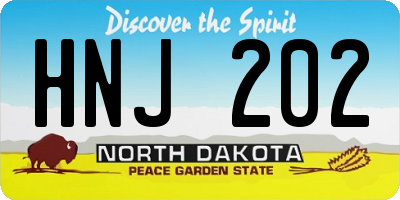ND license plate HNJ202