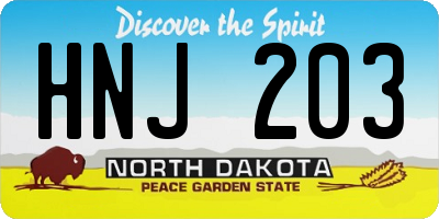ND license plate HNJ203