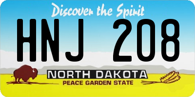 ND license plate HNJ208