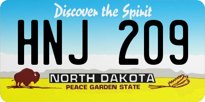 ND license plate HNJ209