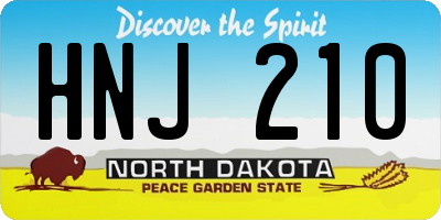 ND license plate HNJ210
