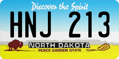 ND license plate HNJ213