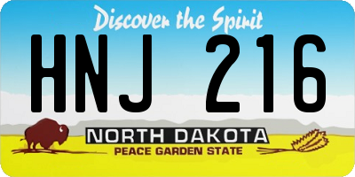ND license plate HNJ216