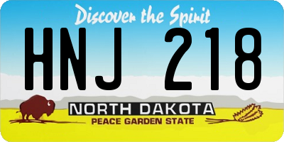 ND license plate HNJ218