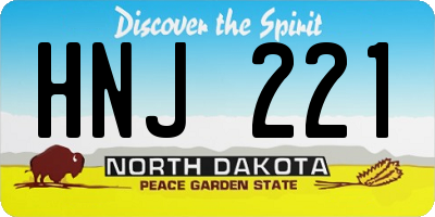 ND license plate HNJ221