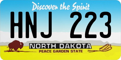ND license plate HNJ223