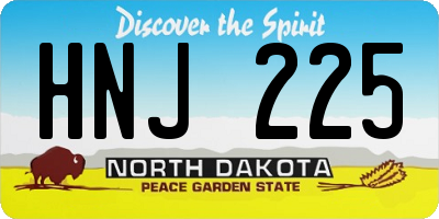 ND license plate HNJ225