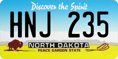 ND license plate HNJ235