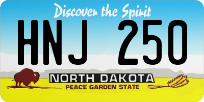ND license plate HNJ250
