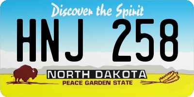 ND license plate HNJ258