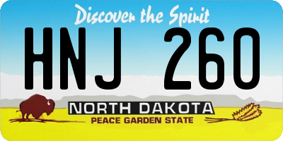 ND license plate HNJ260
