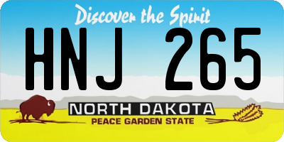 ND license plate HNJ265