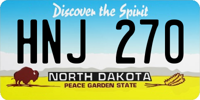 ND license plate HNJ270