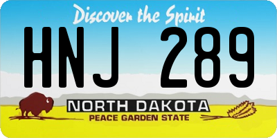 ND license plate HNJ289