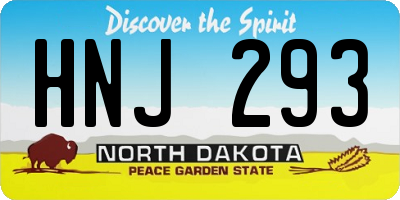 ND license plate HNJ293