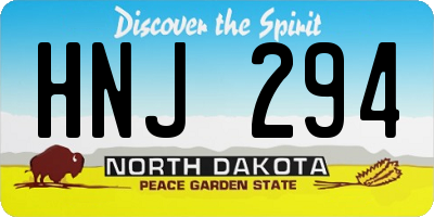 ND license plate HNJ294