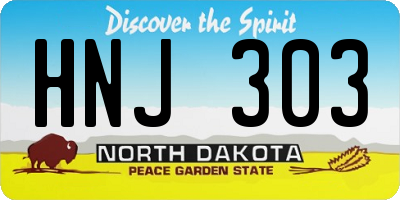 ND license plate HNJ303