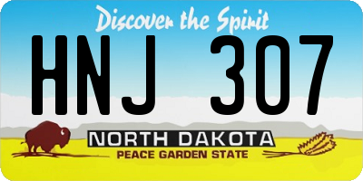 ND license plate HNJ307